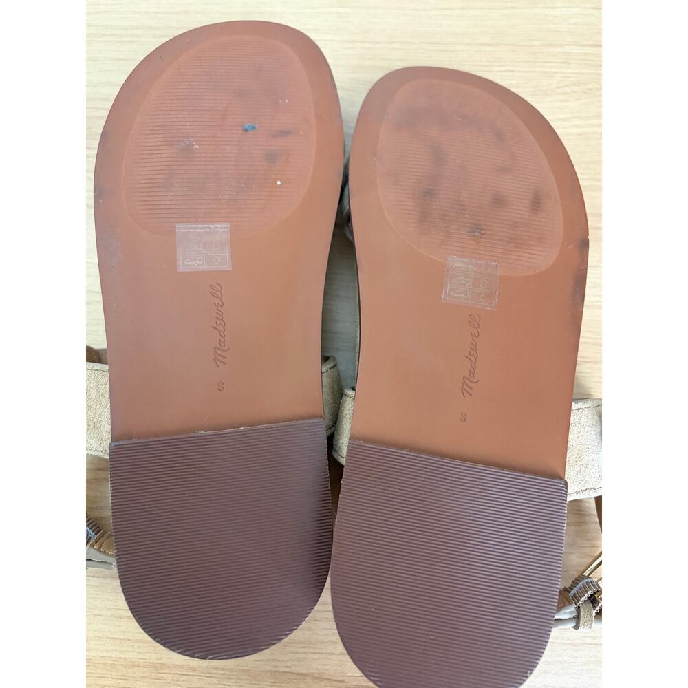 Madewell Dara Double Strap Suede Sandals Tan Size 8 Minimal Chic - Picture 8 of 9